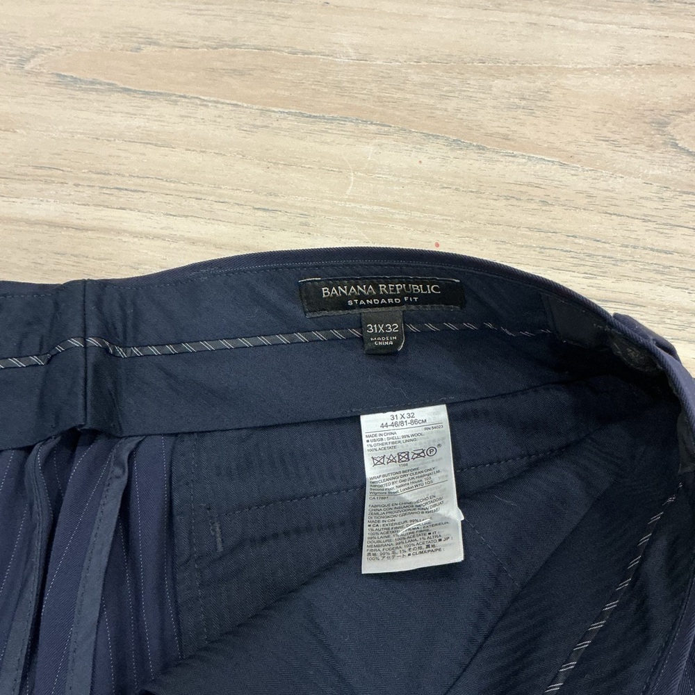 Banana Republic Navy Pinstripe Trousers - Picture 3 of 4